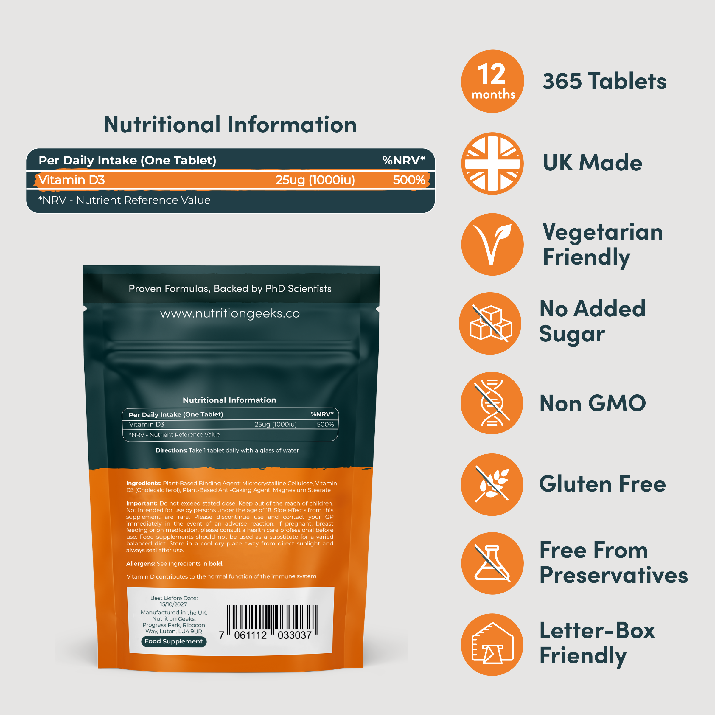 Vegan Vitamin D 1000iu Optimum Strength thumbnail 3